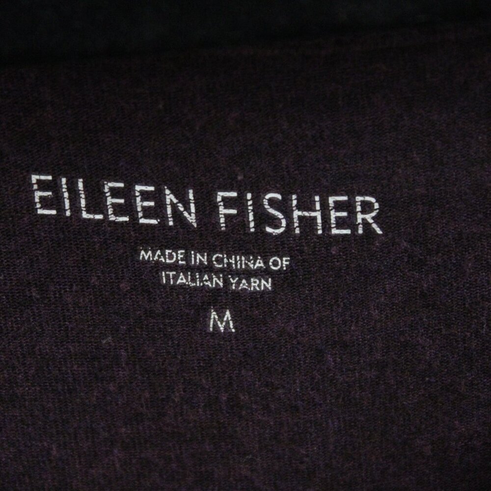 Eileen Fisher Size Medium Long Sleeve Scoop Neck Shirt Plum High Low‎ - Picture 3 of 4